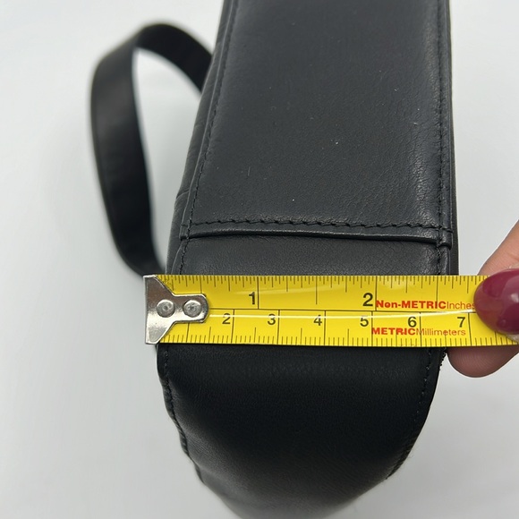 Vintage Y2K Fossil Black Leather Shoulder Handbag - Picture 16 of 16